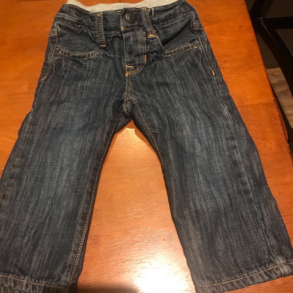 Baby gap, straight leg lined dark jeans
